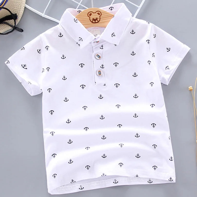 Boys' Trendy Cotton Lapel Print Summer Shirt 2025 ATHLEXES