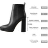 Onlymaker Women’s Chic Black Matte Ankle Boots with 12CM Heel ATHLEXES