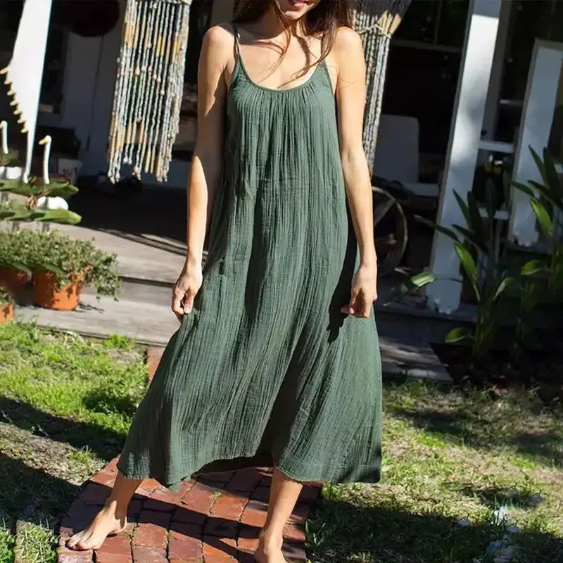 Elegant Cotton Summer Maxi Dress for Women ATHLEXES