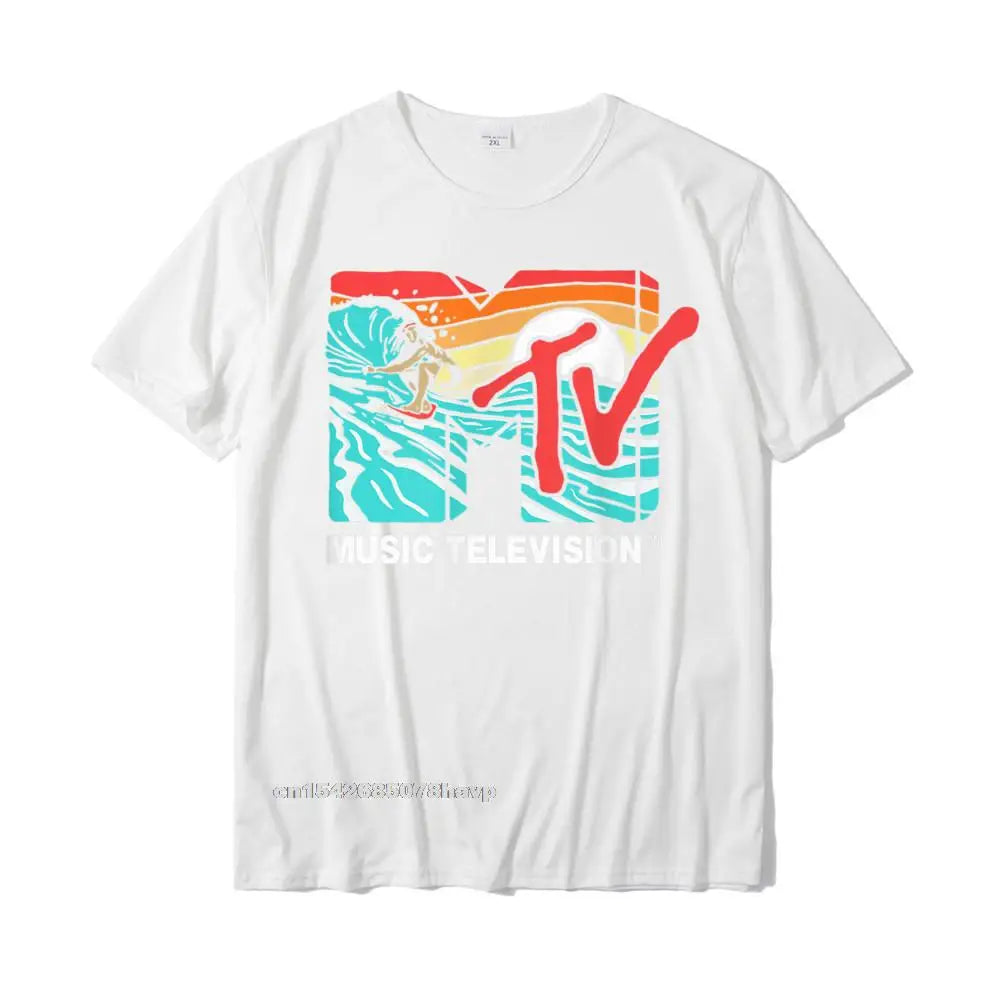 Mademark X MTV Surfer Logo Retro Graphic T-Shirt - Catch A Wave ATHLEXES