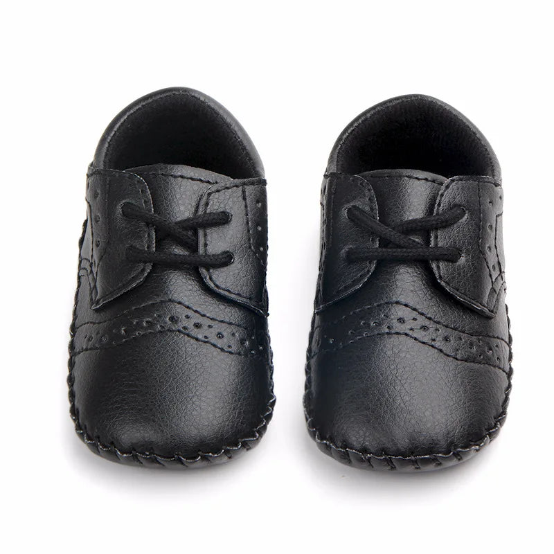 Meckior Retro Leather Baby Shoes with Anti-Slip Rubber Sole ATHLEXES