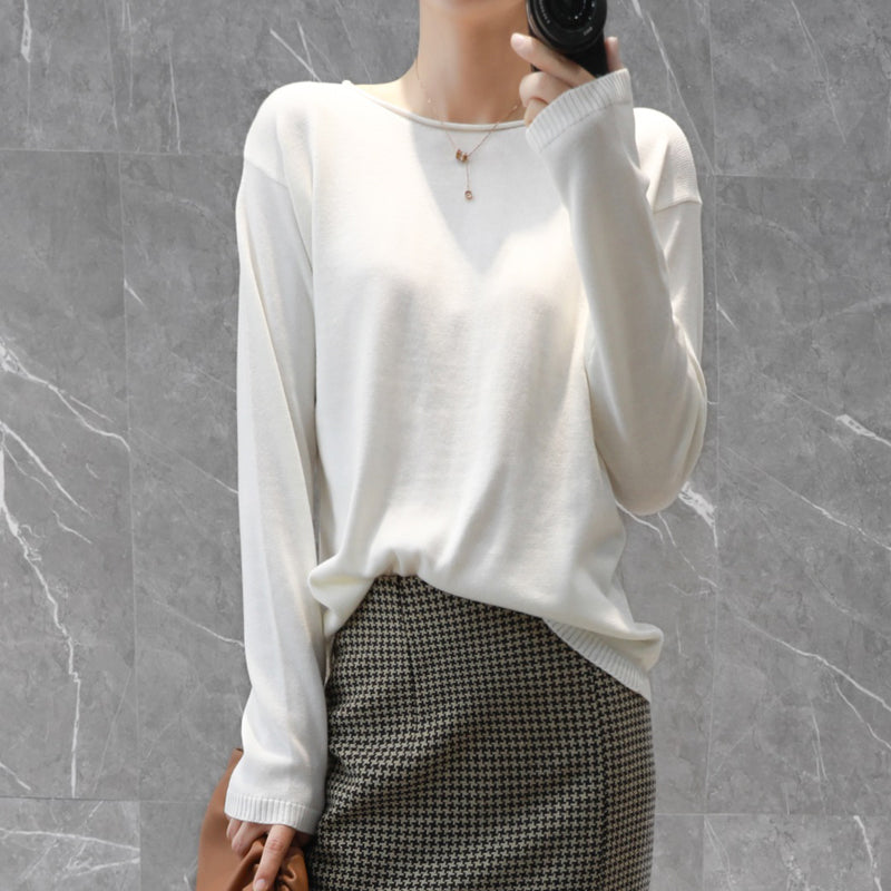 YSZWDBLX Women's Slim Fit Knit O-neck Sweater ATHLEXES