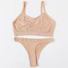 Women Seamless Bra Set High Cut Thong Panties Wire Free Lingerie ATHLEXES