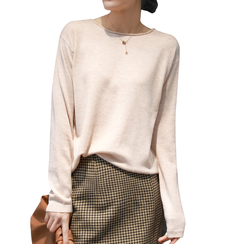 YSZWDBLX Women's Slim Fit Knit O-neck Sweater ATHLEXES