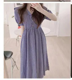 Chic Vintage Cotton Linen A-Line Dress ATHLEXES