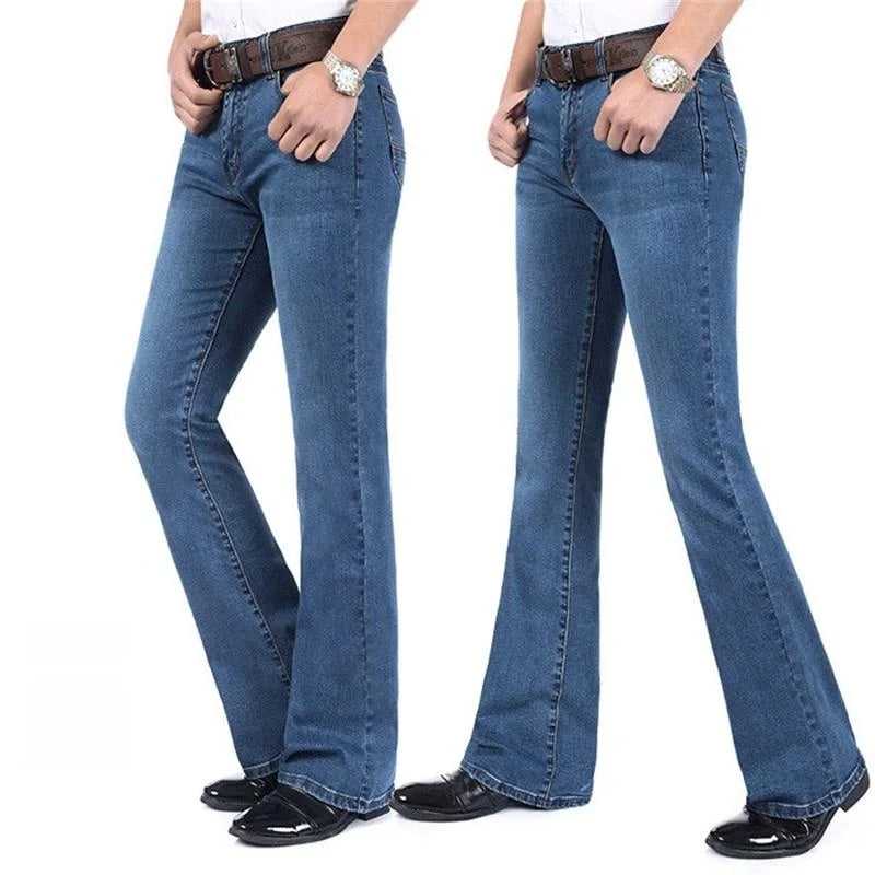 Elite Comfort Menâ??s Mid Waist Boot Cut Jeans ATHLEXES