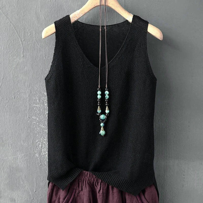 Chic Summer V Neck Knitted Blouse for Women ATHLEXES