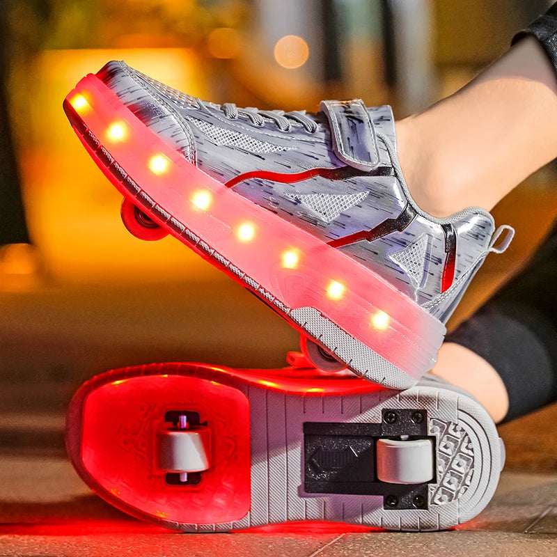 GlowRoll Adjustable LED Roller Shoes ATHLEXES