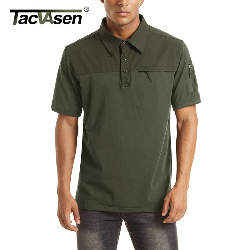 TACVASEN Men's Outdoor Polo Shirt with 2 Zipper Pockets ATHLEXES