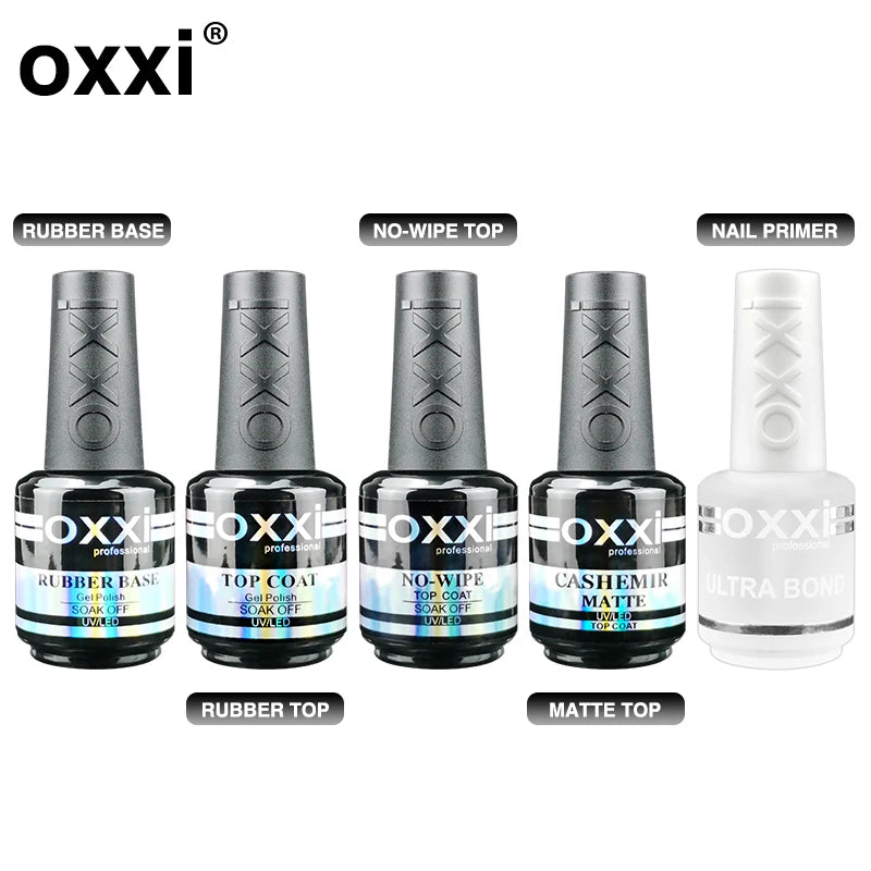OXXI No Wipe Gel Polish Base and Top Coat Kit ATHLEXES