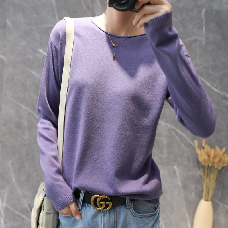 YSZWDBLX Women's Slim Fit Knit O-neck Sweater ATHLEXES