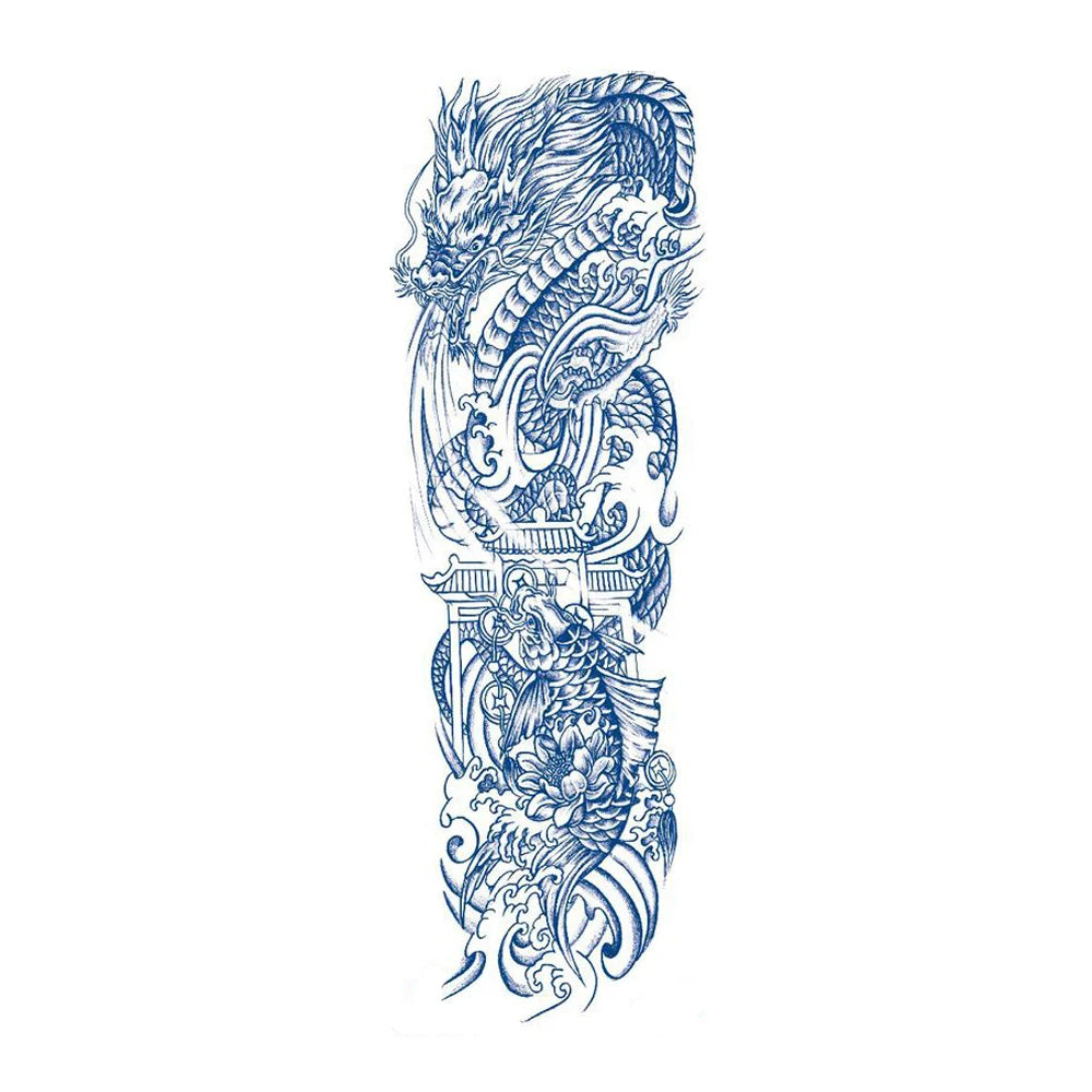 Blue Totem Waterproof Full Arm Tattoo Sleeve ATHLEXES