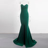 Elegant Strapless Black Maxi Dress with Front Slit ATHLEXES
