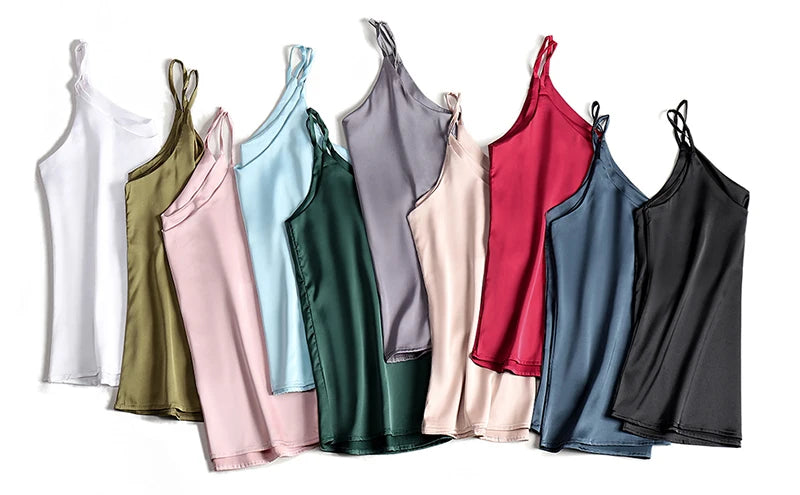 Silk Elegance V Neck Halter Cami Top for Women ATHLEXES