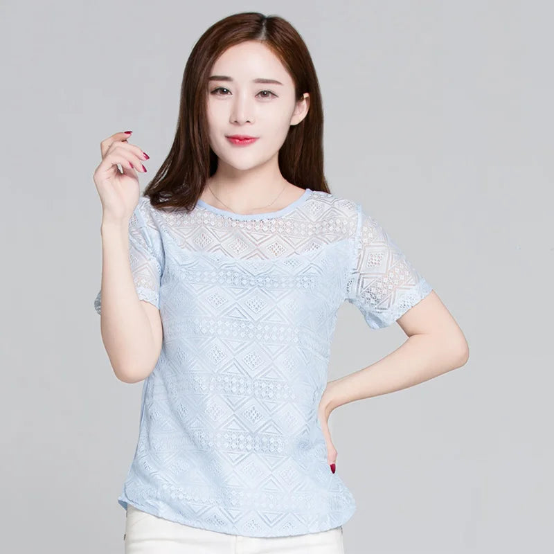 Elegant Lace Chiffon Blouse for Women ATHLEXES