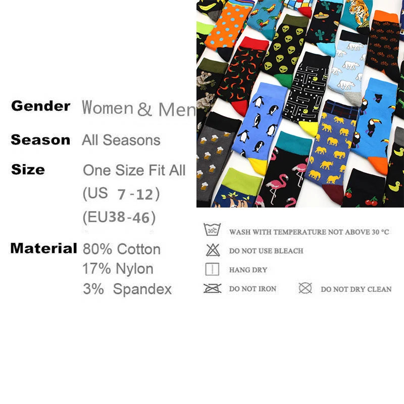 2024 Hiphop Funny Animal Dress Socks for Men - Flamingo & Penguin ATHLEXES