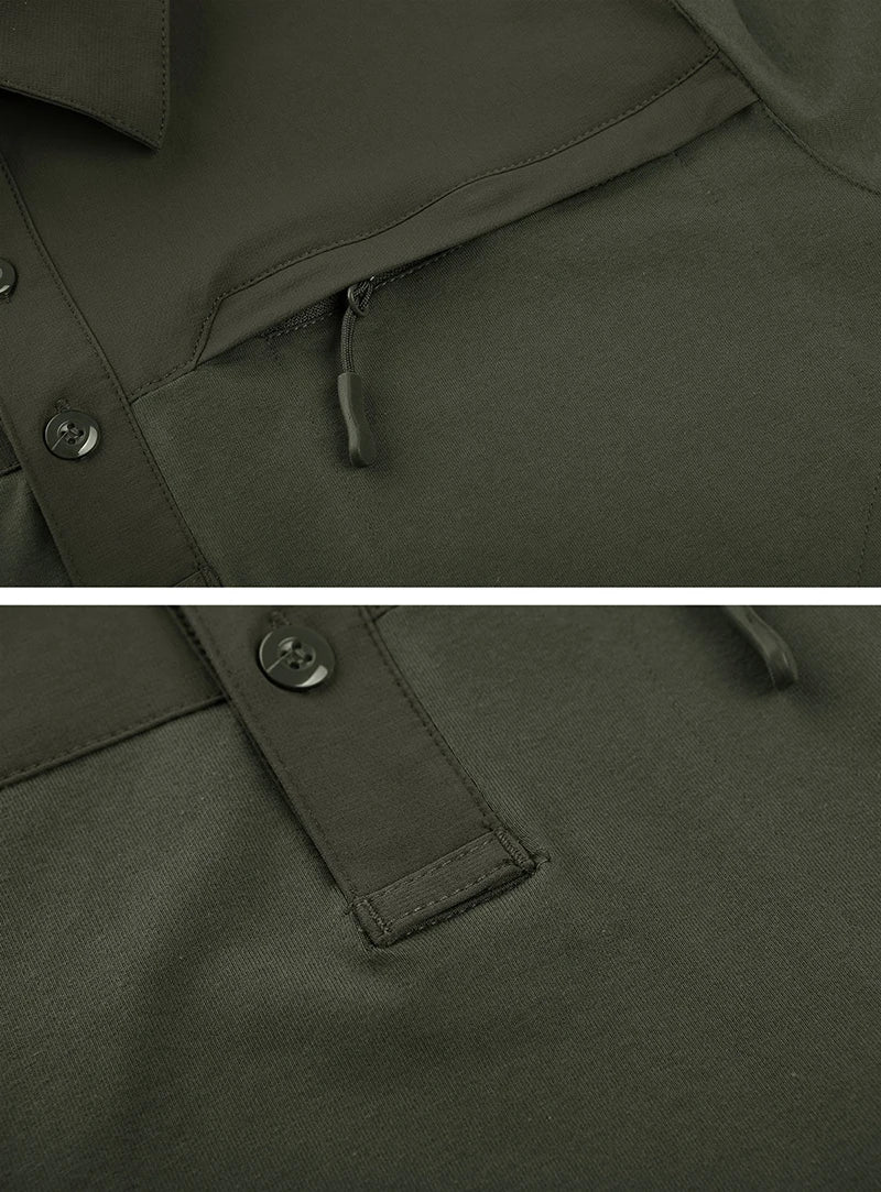TACVASEN Men's Outdoor Polo Shirt with 2 Zipper Pockets ATHLEXES