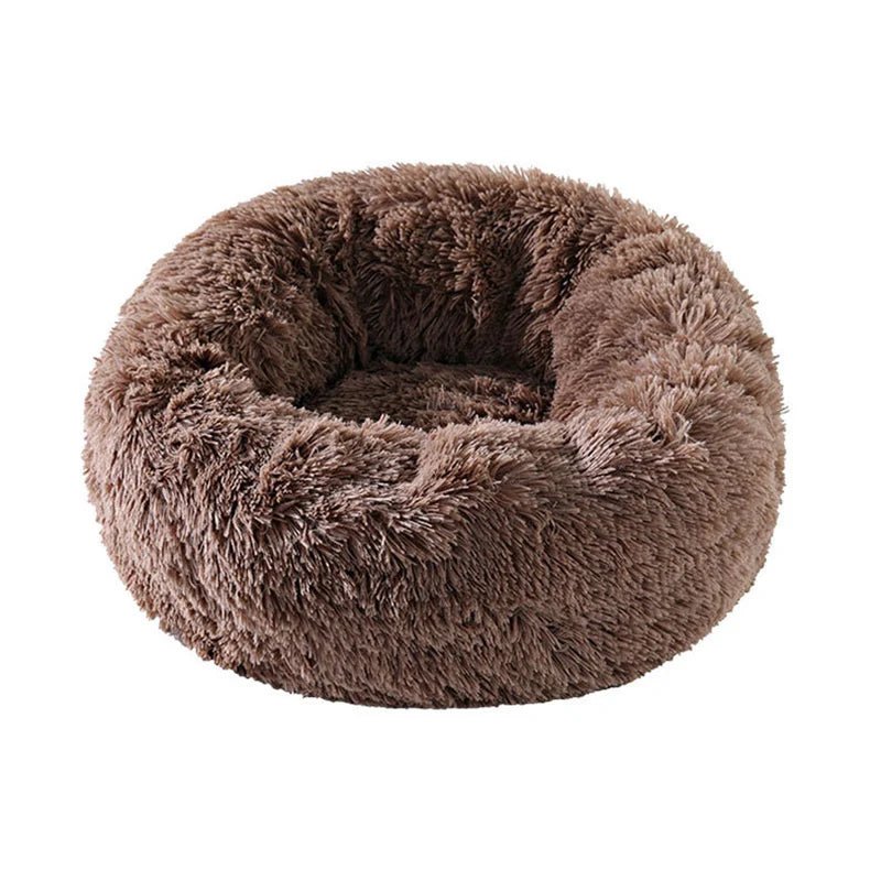 Kimpets Round Cat Bed Dog Pet Bed Kennel Non-Slip Winter Warm Dog Kennel Sleeping Long Plush Soft Puppy Cushion Mat Cat Supplies ATHLEXES