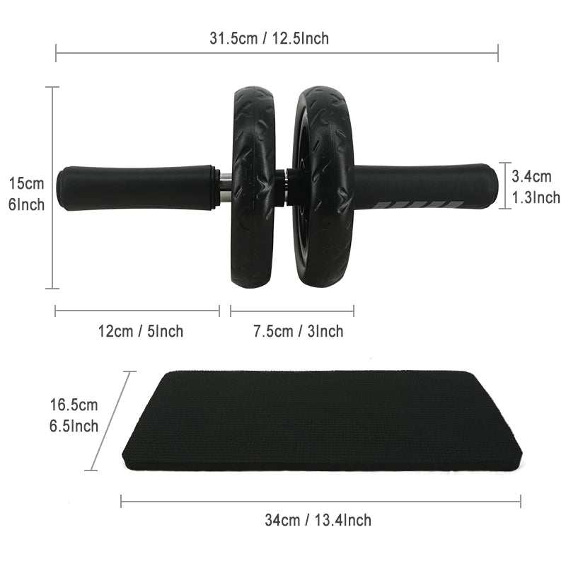 SilentRoll Non-Slip Abdominal Wheel with Mat ATHLEXES