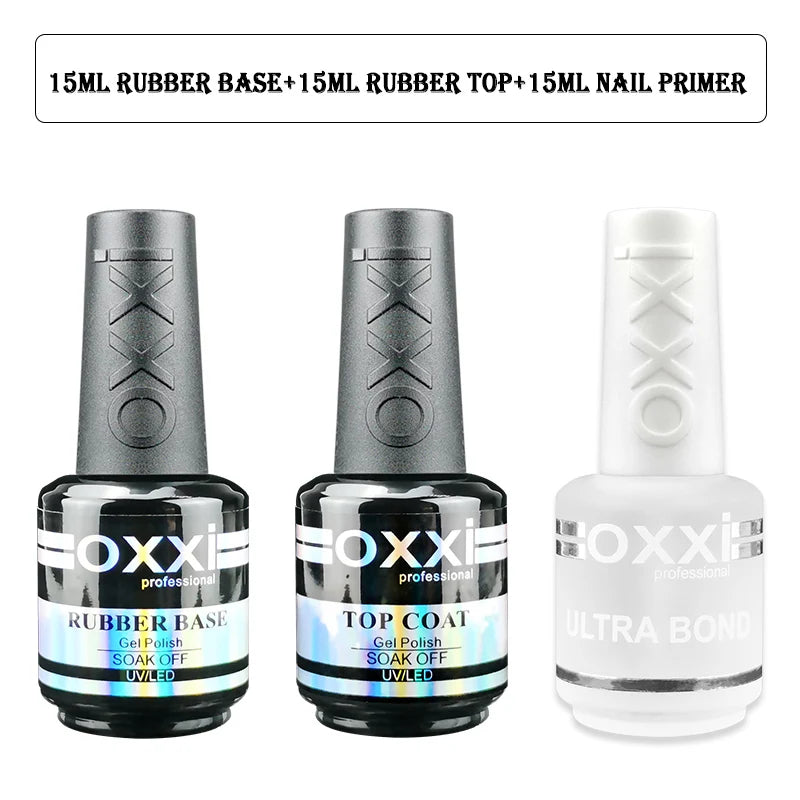 OXXI No Wipe Gel Polish Base and Top Coat Kit ATHLEXES