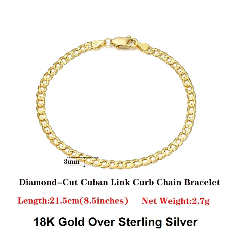 Rinntin 18K Gold Cuban Link Chain Necklace ATHLEXES