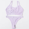 Women Seamless Bra Set High Cut Thong Panties Wire Free Lingerie ATHLEXES