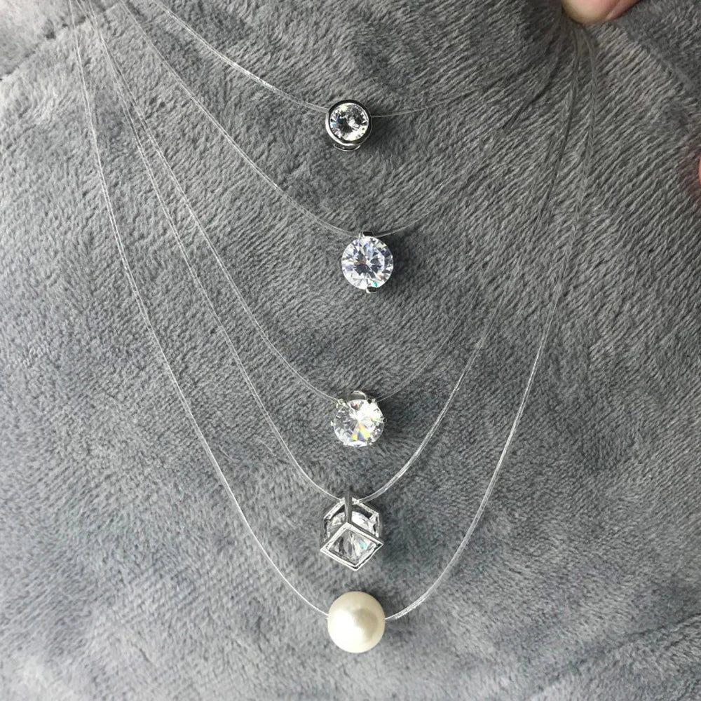 SUMENG Elegant Pearl & Zircon Necklace for Women ATHLEXES