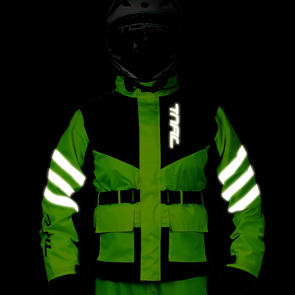 Reflective Waterproof Motorcycle Raincoat Suit ATHLEXES