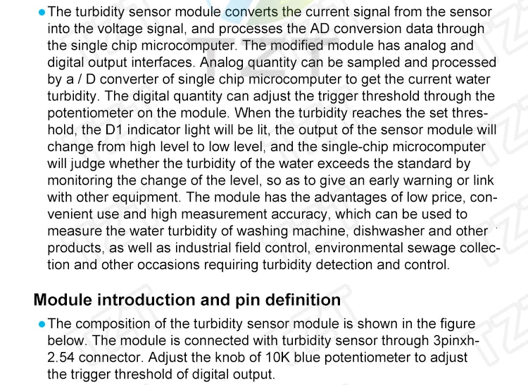 AquaSense Turbidity Detection Module Kit for Arduino ATHLEXES