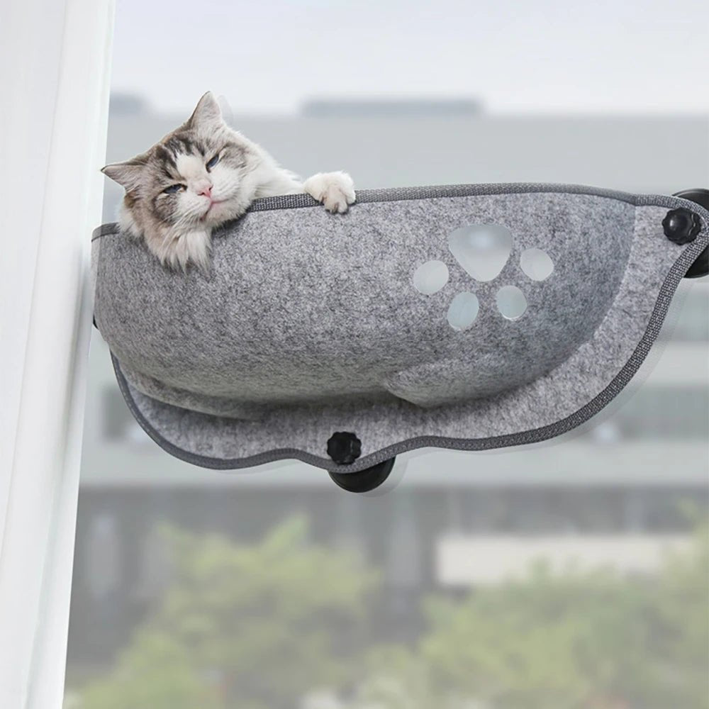 Cat Window Hammock With Strong Suction Cups Pet Kitty Hanging Sleeping Bed Storage For Pet Warm Ferret Cage Cat Shelf Seat Beds ATHLEXES