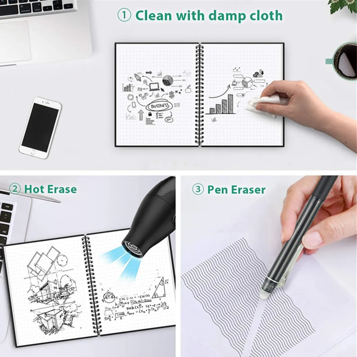 EcoSmart A4 Reusable Erasable Notebook Journal ATHLEXES