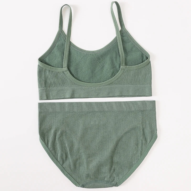 Women Seamless Bras Panties Set Sports Crop Top Briefs ATHLEXES