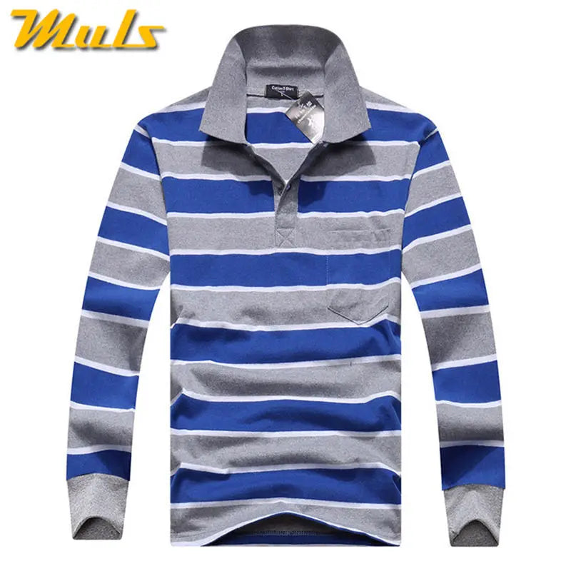 Classic Striped Cotton Polo for Men - Spring & Autumn ATHLEXES