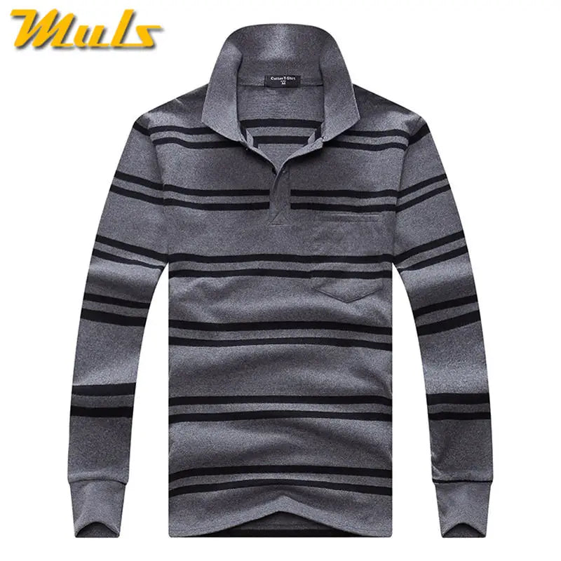 Classic Striped Cotton Polo for Men - Spring & Autumn ATHLEXES