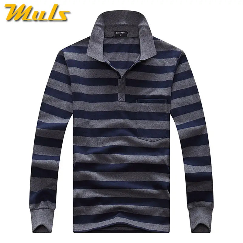 Classic Striped Cotton Polo for Men - Spring & Autumn ATHLEXES
