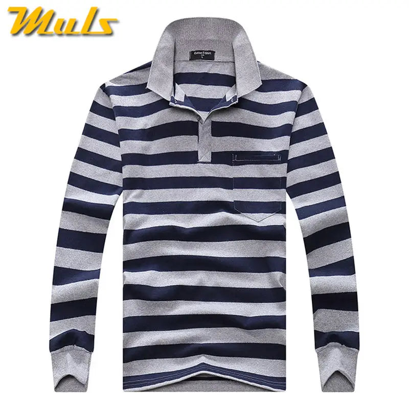 Classic Striped Cotton Polo for Men - Spring & Autumn ATHLEXES