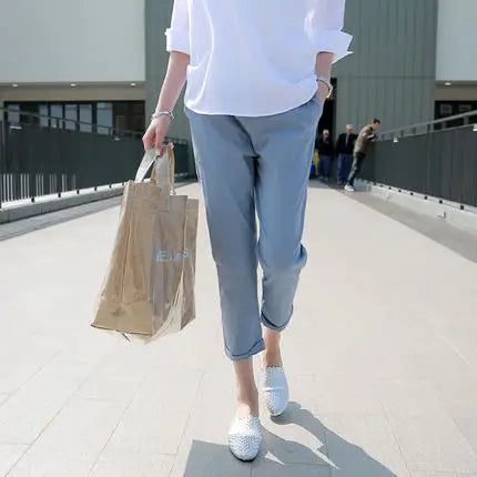 Maternity Luxe High Waist Linen Belly Pants ATHLEXES