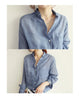 Luxe Linen Long Sleeve Chemisier Femme Blouse for Summer Fashion ATHLEXES