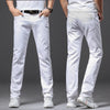 Classic White Slim Fit Stretch Jeans for Men ATHLEXES