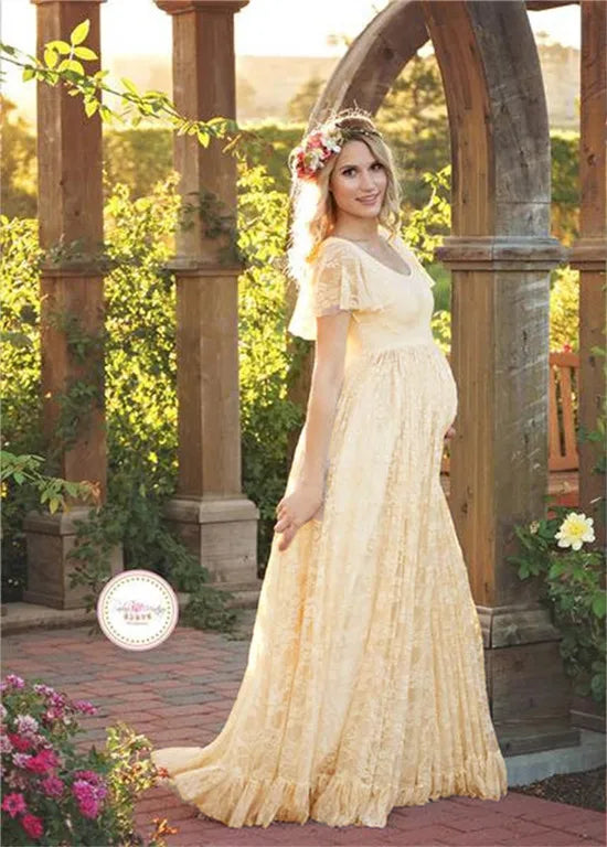 Luxe Lace Maternity Dress for Stunning Photoshoots ATHLEXES