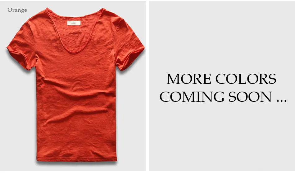 VogueFit Solid Cotton V-Neck Slim Fit T-Shirt for Men ATHLEXES