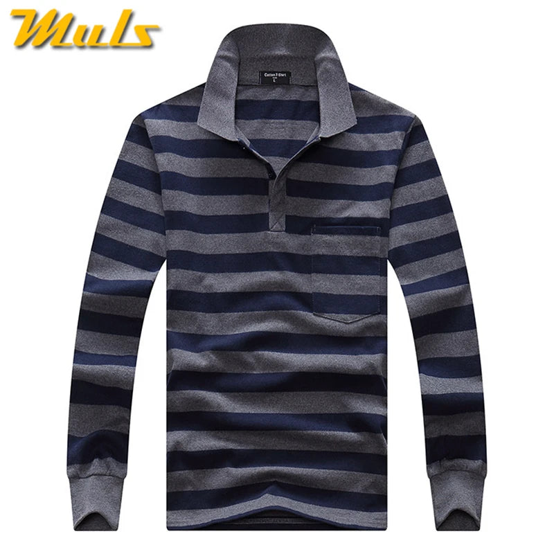 Classic Striped Cotton Polo for Men - Spring & Autumn ATHLEXES