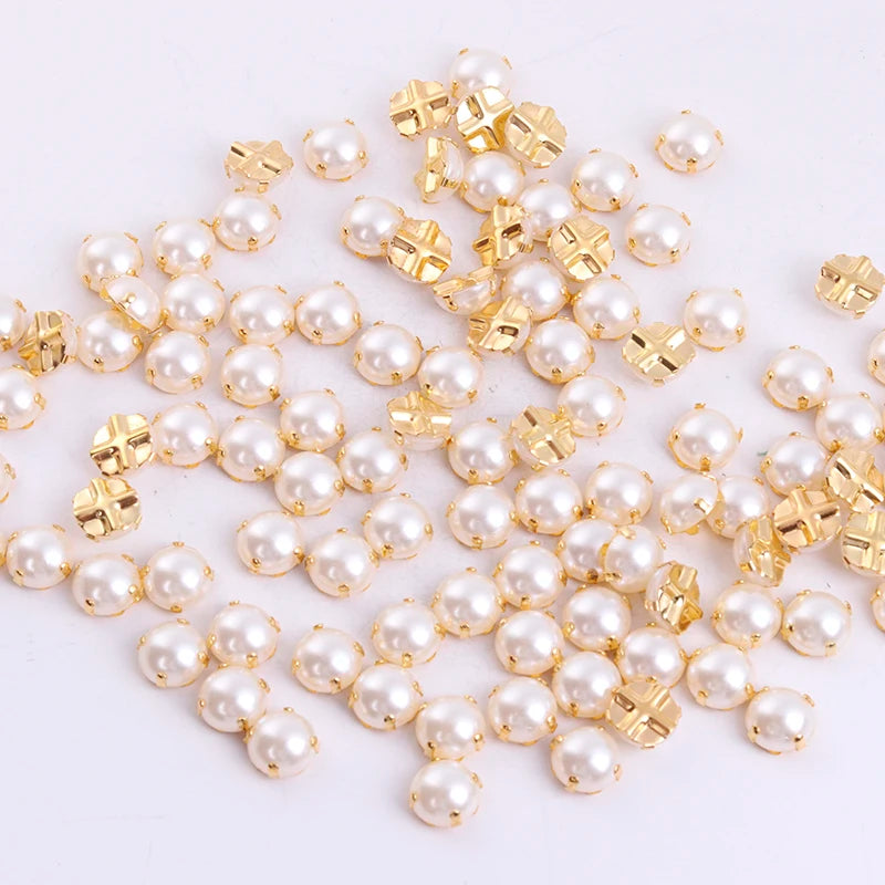RESEN Pearl Beads with Gold/Silver Claw for Crafting ATHLEXES