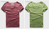 VogueFit Solid Cotton V-Neck Slim Fit T-Shirt for Men ATHLEXES