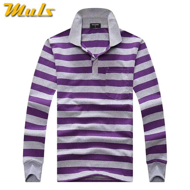 Classic Striped Cotton Polo for Men - Spring & Autumn ATHLEXES