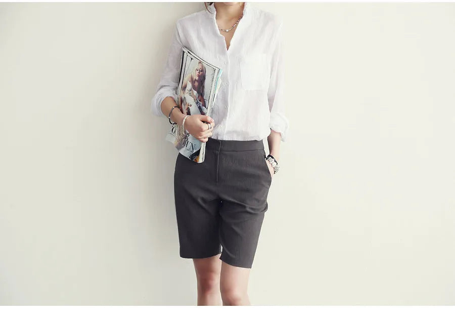 Luxe Linen Long Sleeve Chemisier Femme Blouse for Summer Fashion ATHLEXES