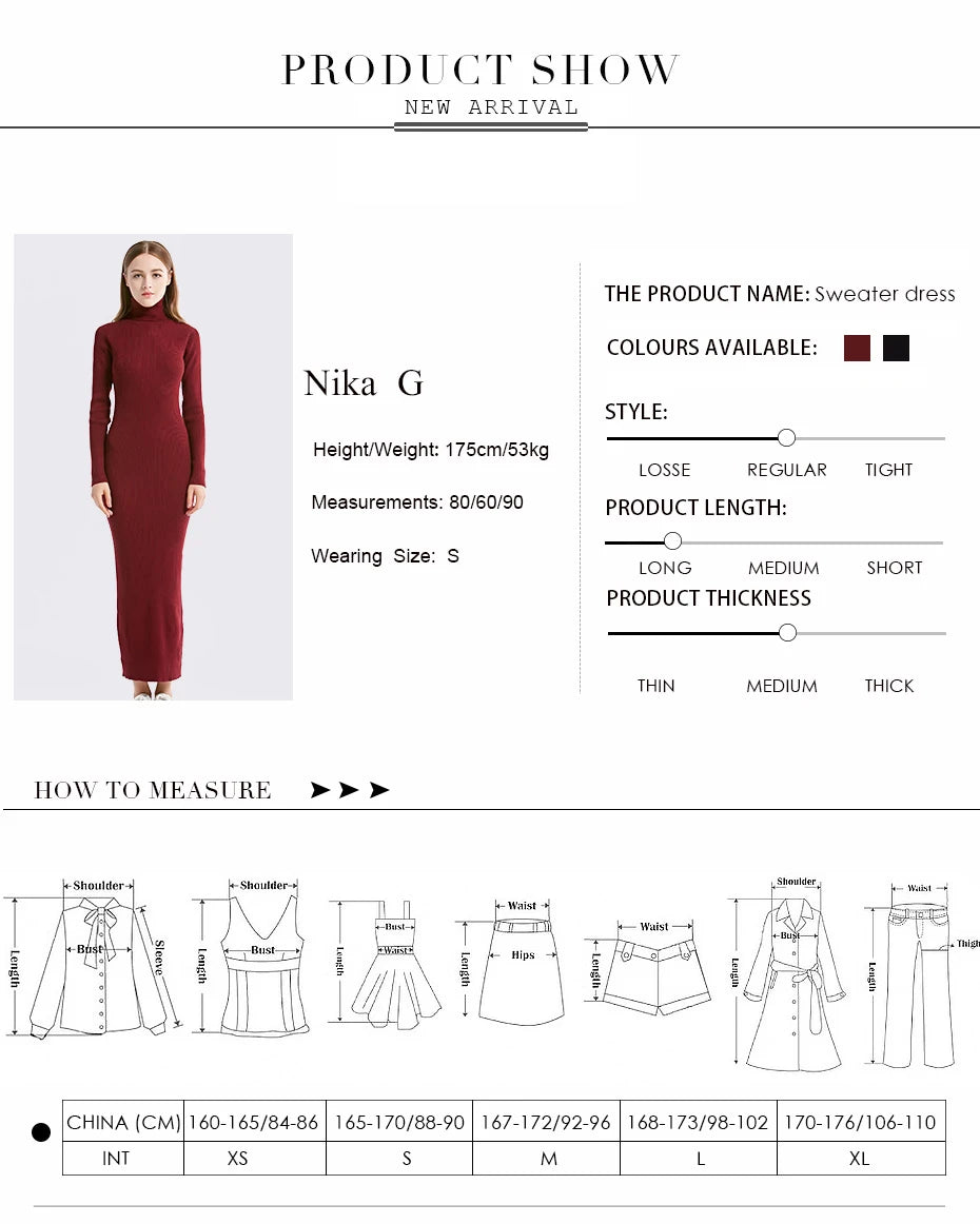 Turtleneck Knit Sheath Dress ATHLEXES