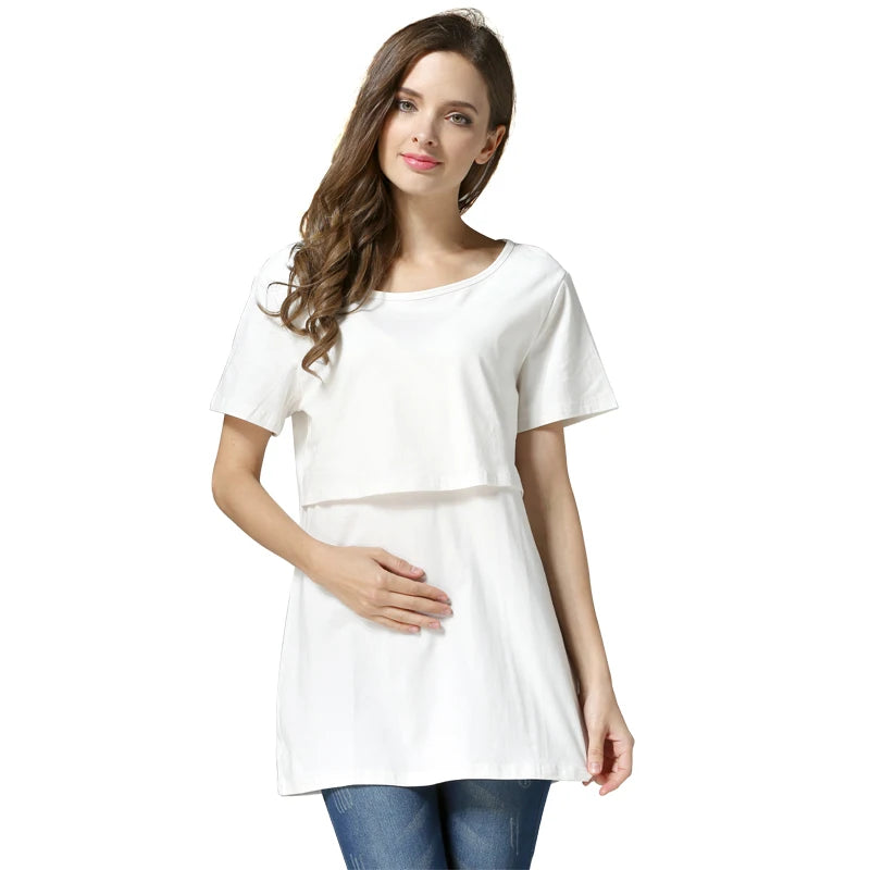 NurtureNest Stylish Nursing T-Shirt for Moms ATHLEXES