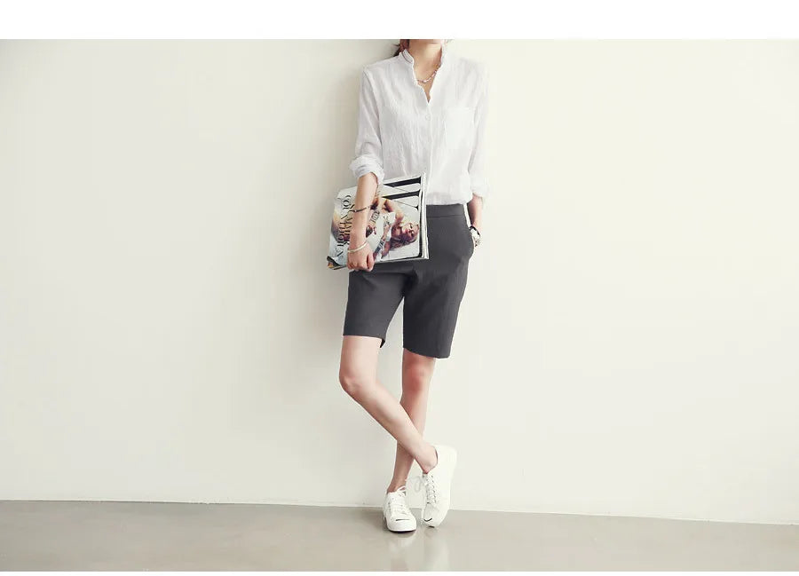 Luxe Linen Long Sleeve Chemisier Femme Blouse for Summer Fashion ATHLEXES
