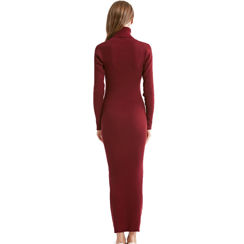 Turtleneck Knit Sheath Dress ATHLEXES